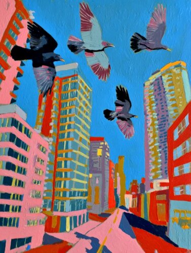 Vultures Over Luxury City von Sasha Robinson, Druck kaufen auf Singulart