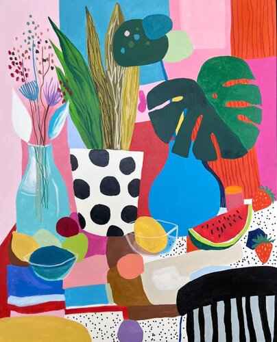 Still Life Watermelon Monstera von Sasha Robinson, Malerei kaufen auf Singulart