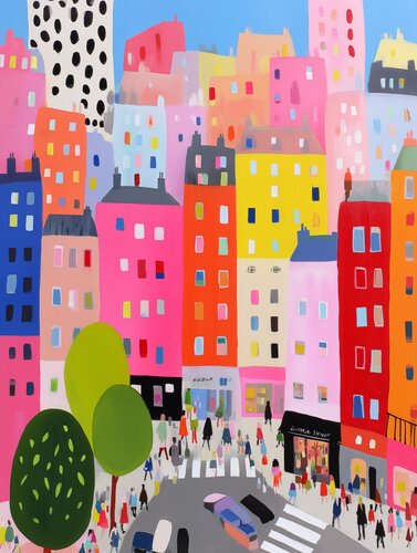 Vibrant Paris Cityscape von Sasha Robinson, Druck kaufen auf Singulart