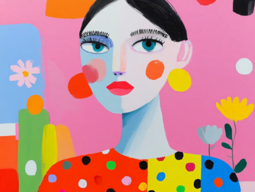 Polka Dot Woman Portrait van Sasha Robinson, Afdruk te koop op Singulart