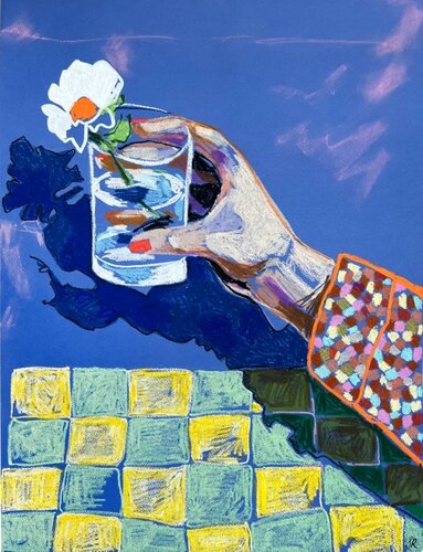 Hand with White Flower di Sasha Robinson, Opera su carta in vendita su Singulart