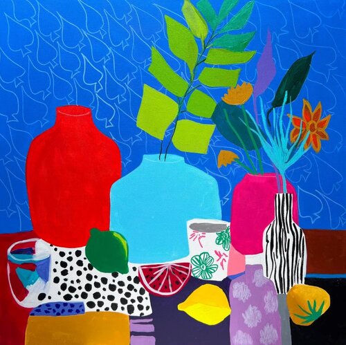 Bold Colorful Table Setting van Sasha Robinson, Schilderij te koop op Singulart