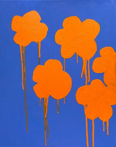 Dripping Orange Flower Clouds von Sasha Robinson, Malerei kaufen auf Singulart
