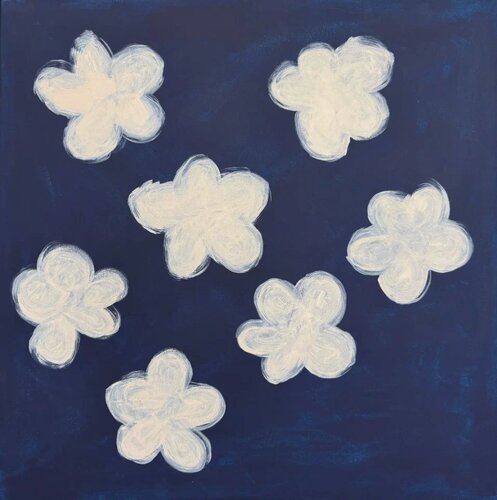 Cloud Dancers in a Field of Blue di Sasha Robinson, Pittura in vendita su Singulart