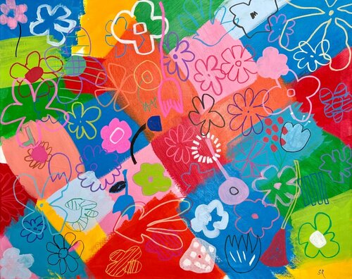 Bold Shaped Flowers van Sasha Robinson, Schilderij te koop op Singulart