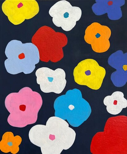 Flowers on a dark background di Sasha Robinson, Pittura in vendita su Singulart