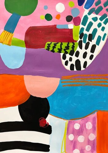 Charm of bold geometric shapes by Sasha Robinson, 油畫 for Sale on Singulart