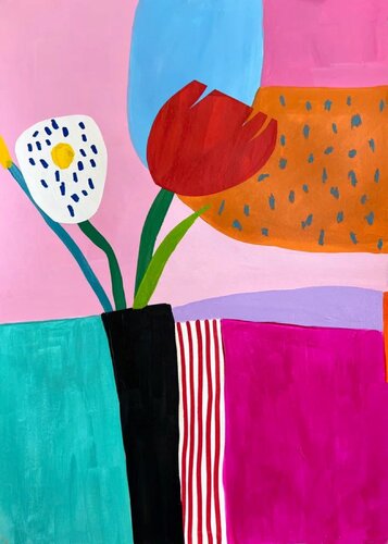 Minimalist Naive flowers von Sasha Robinson, Malerei kaufen auf Singulart