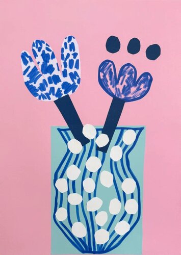 Blue Floral Collage par Sasha Robinson, Œuvre sur papier en vente sur Singulart