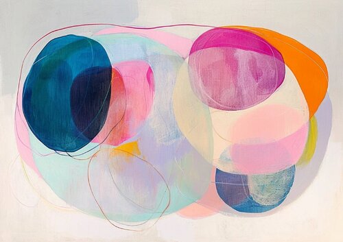 Pastel-colored circular shapes von Sasha Robinson, Druck kaufen auf Singulart