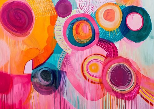 Teal magenta orange di Sasha Robinson, Stampa in vendita su Singulart