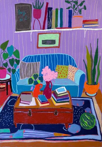 Purple Living Room Dream di Sasha Robinson, Opera su carta in vendita su Singulart