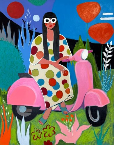 Dream Ride Under Red Sun by Sasha Robinson, Painting for Sale on Singulart