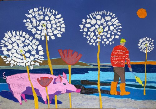 The Fisherman Beyond Time by Sasha Robinson, 종이 for Sale on Singulart