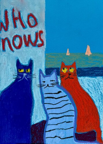 Three Curious Cats par Sasha Robinson, Œuvre sur papier en vente sur Singulart