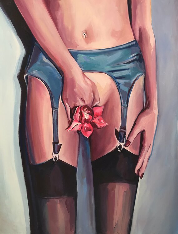 Whispers of Color: Female Figure in Lingerie Sasha Robinson