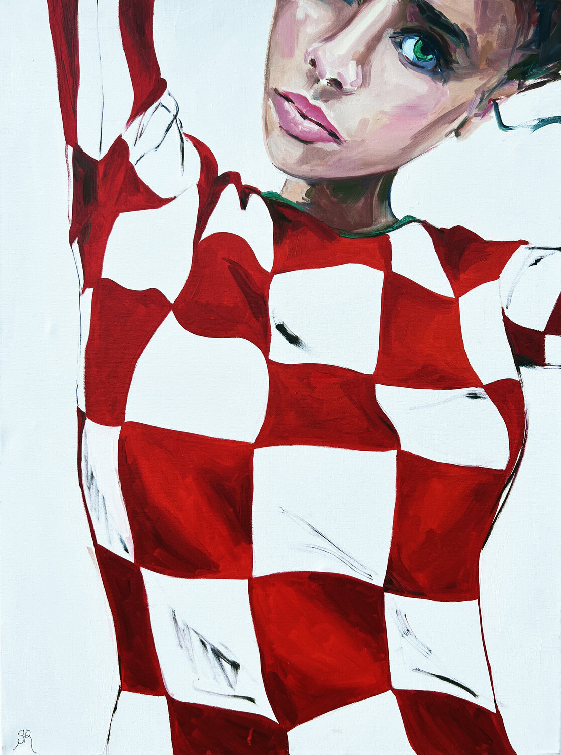 Vibrant Woman with Striking Eyes Sasha Robinson Originalgemälde zu verkaufen