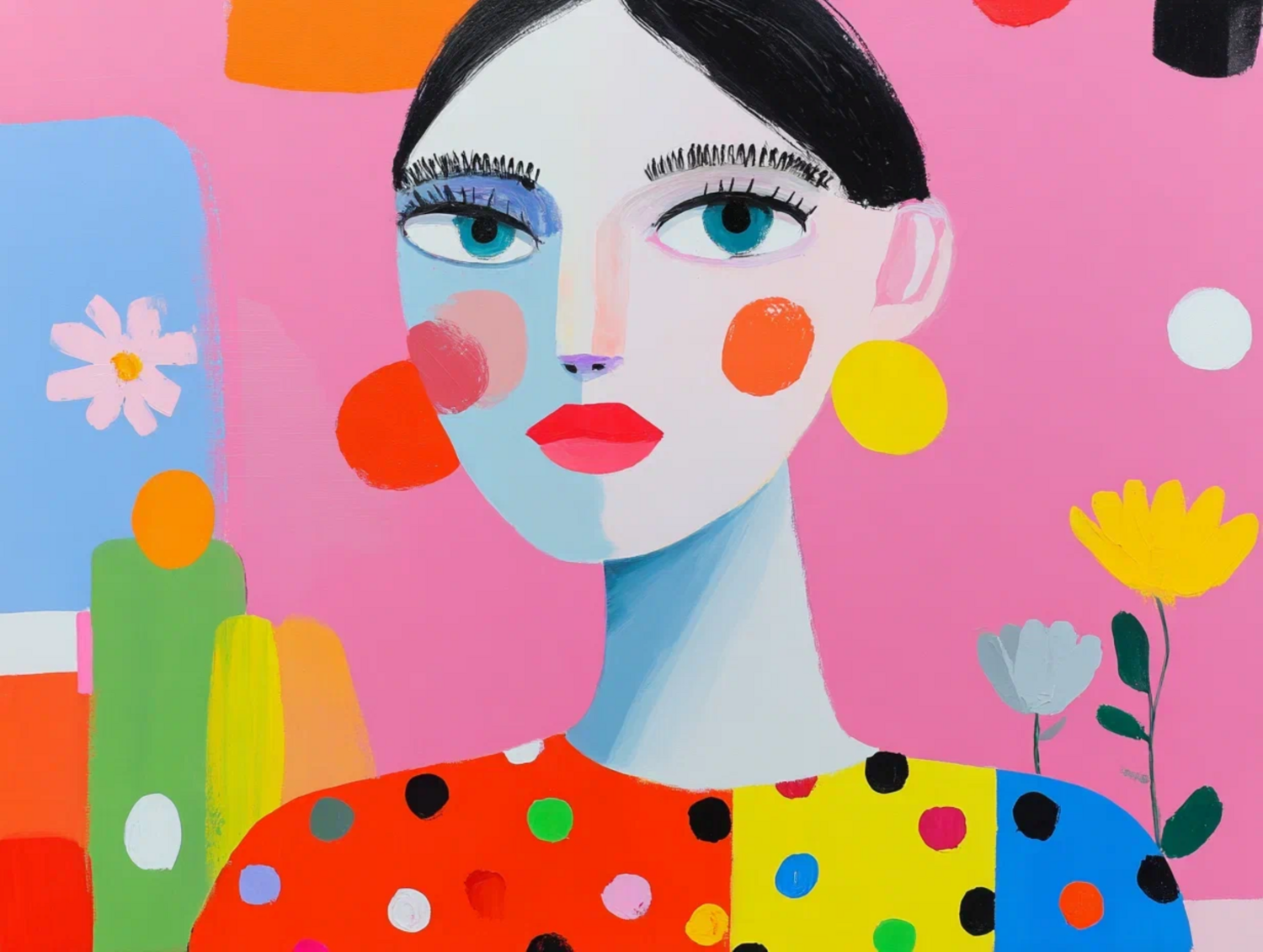 Polka Dot Woman Portrait Sasha Robinson