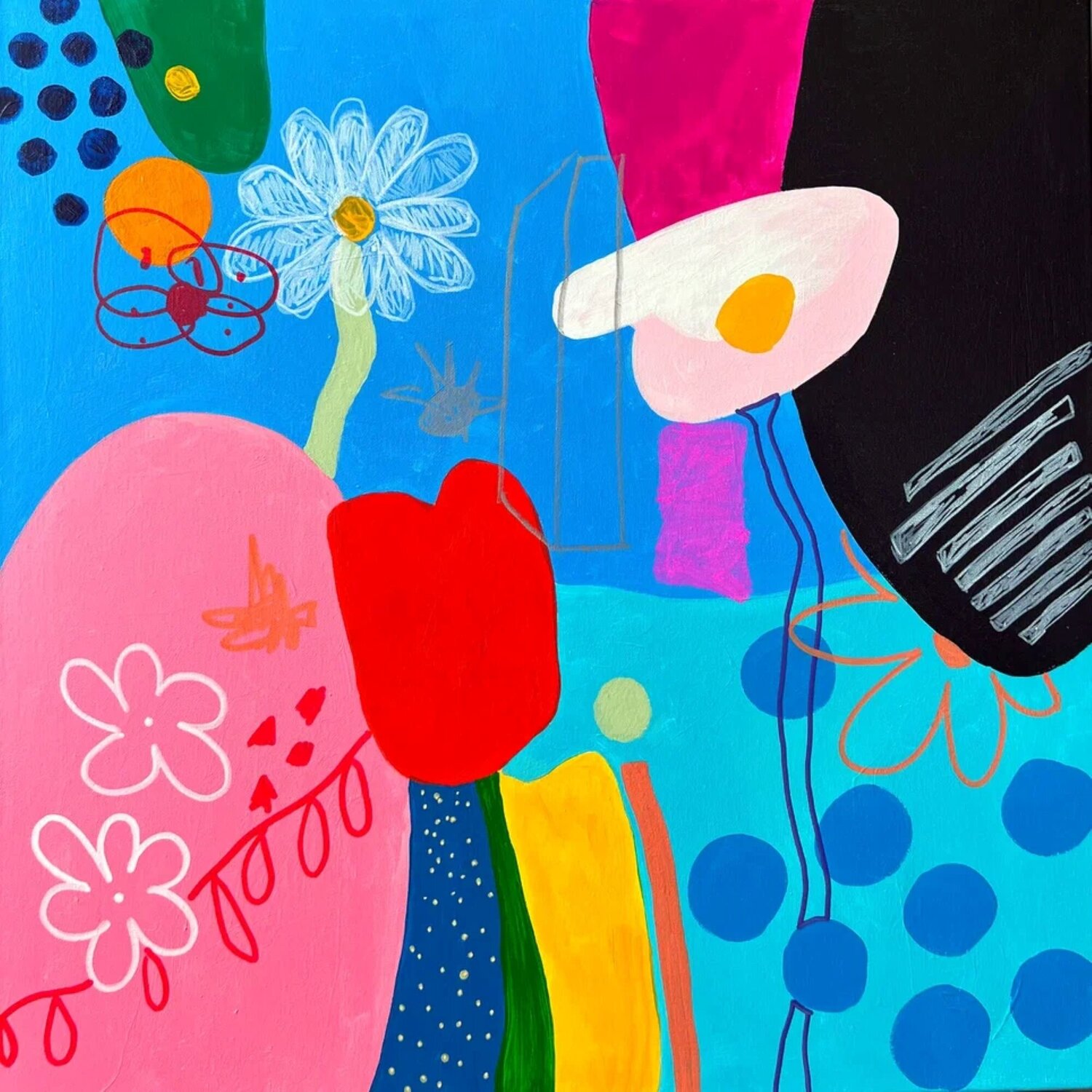 Naive Flowers with Polka Dots Sasha Robinson