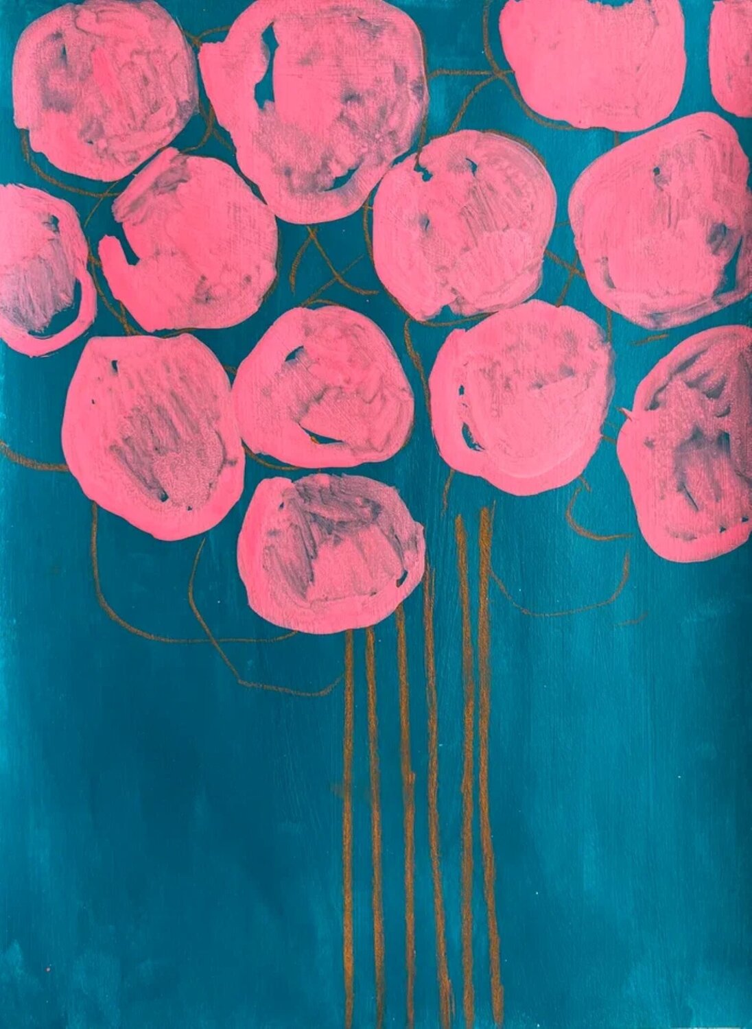 Pink Floral and teal Sasha Robinson