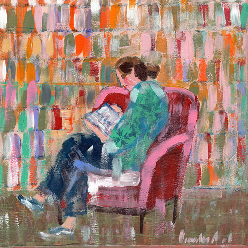 Leyendo Estambul, de Orhan Pamuk by Lourdes Ral, Painting for Sale on Singulart