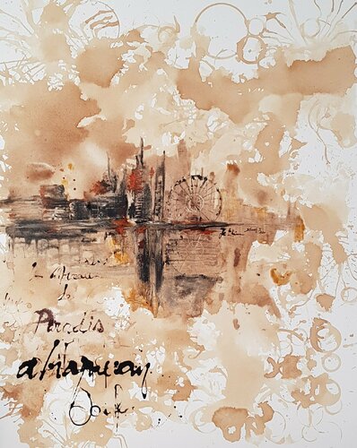 Coffee town par Johanna Sanna, Peinture en vente sur Singulart