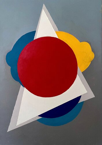 rotes kreiss auf DREIHECK de Victor Popov, Pintura a la venta en Singulart