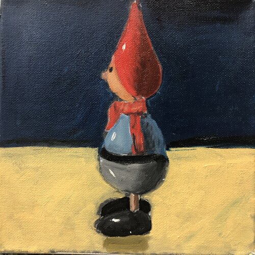 Pipino wonders: "Is there any planet where there is some peace and quiet" di Anders Post, Pittura in vendita su Singulart