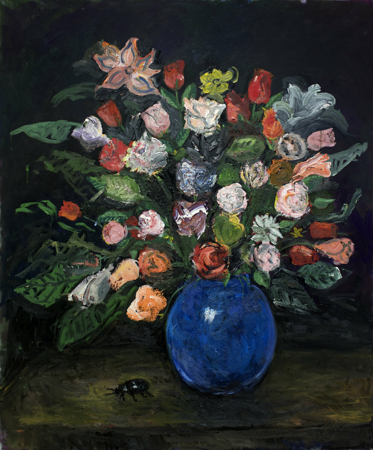 Flowers in a blue vase Anders Post