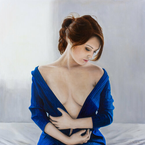 Imogen in Blue di Jean-Pierre André Leclercq, Pittura in vendita su Singulart