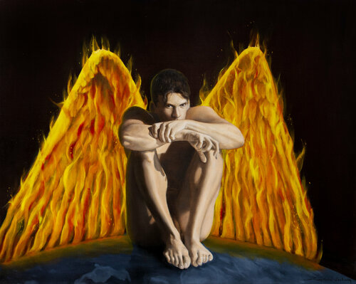 Lucifer van Jean-Pierre André Leclercq, Schilderij te koop op Singulart
