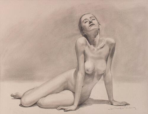 Courbes 26 - Eliizabeth by Jean-Pierre André Leclercq, 종이 for Sale on Singulart