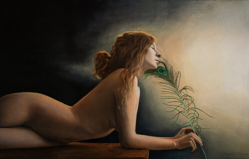 La Plume par Jean-Pierre André Leclercq, Peinture en vente sur Singulart