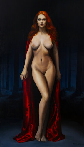 Little Red Riding Hood par Jean-Pierre André Leclercq, Peinture en vente sur Singulart