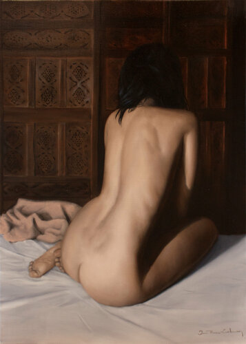 Le Paravent par Jean-Pierre André Leclercq, Peinture en vente sur Singulart
