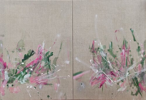 the unintended flower bouquet in two parts (much loved) di Franziska Raffaël, Pittura in vendita su Singulart