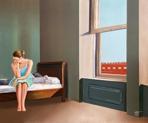 Le café renversé von Jean Jacques Venturini, Malerei kaufen auf Singulart