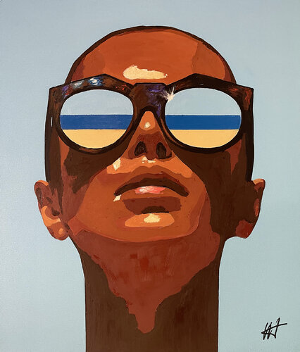 Femme à lunette/1 van Jean Jacques Venturini, Schilderij te koop op Singulart