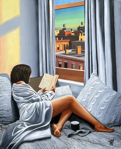 La liseuse/6 by Jean Jacques Venturini, Painting for Sale on Singulart