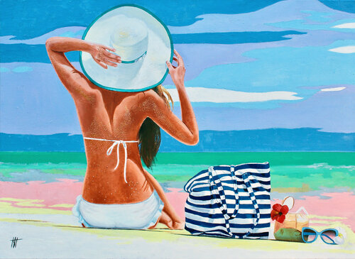 Grains de sable et punch coco. di Jean Jacques Venturini, Pittura in vendita su Singulart