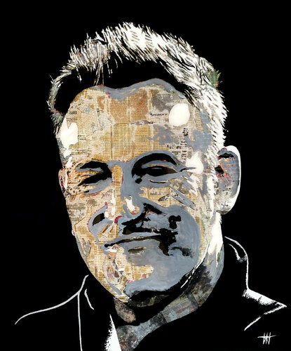Bruce Springsteen "Le boss" by Jean Jacques Venturini, 종이 for Sale on Singulart