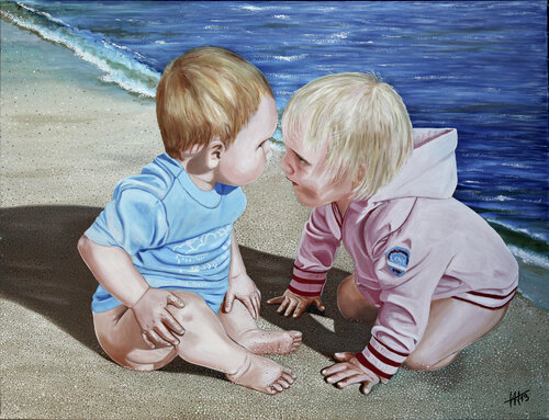 Premier bisou van Jean Jacques Venturini, Schilderij te koop op Singulart