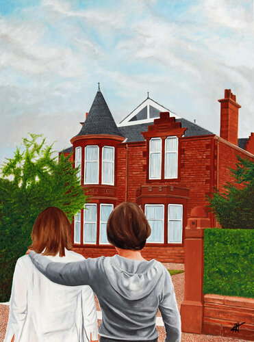 The house of our childhood. di Jean Jacques Venturini, Pittura in vendita su Singulart