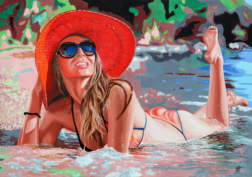 Bain de soleil van Jean Jacques Venturini, Schilderij te koop op Singulart