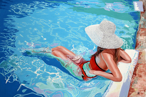 L'étreinte de l'eau. van Jean Jacques Venturini, Schilderij te koop op Singulart
