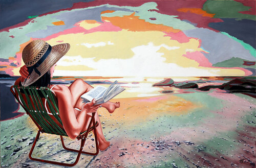 La liseuse / 1 van Jean Jacques Venturini, Schilderij te koop op Singulart
