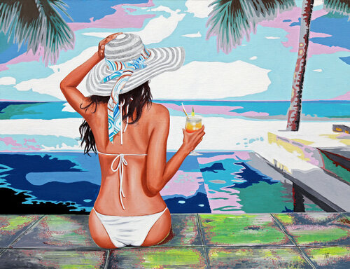 Sex on the beach van Jean Jacques Venturini, Schilderij te koop op Singulart