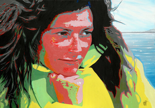 La petite fille du vent di Jean Jacques Venturini, Pittura in vendita su Singulart