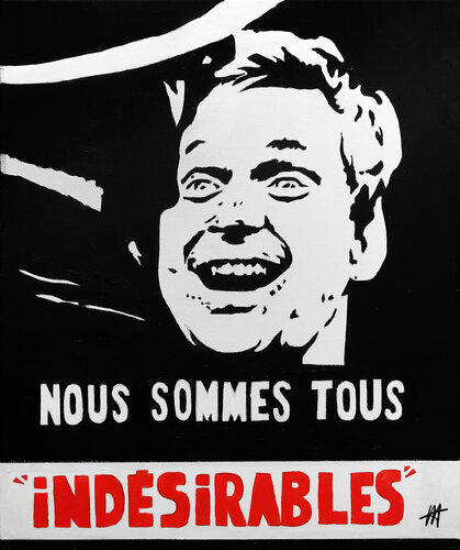 " Nous sommes tous Idésirables" Fac-similé affiche Mai 68 van Jean Jacques Venturini, Schilderij te koop op Singulart