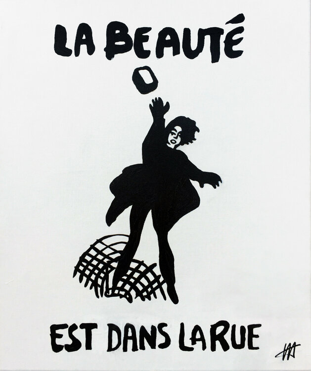 " La beauté est dans la rue" Fac-similé affiche Mai 68 Jean Jacques Venturini